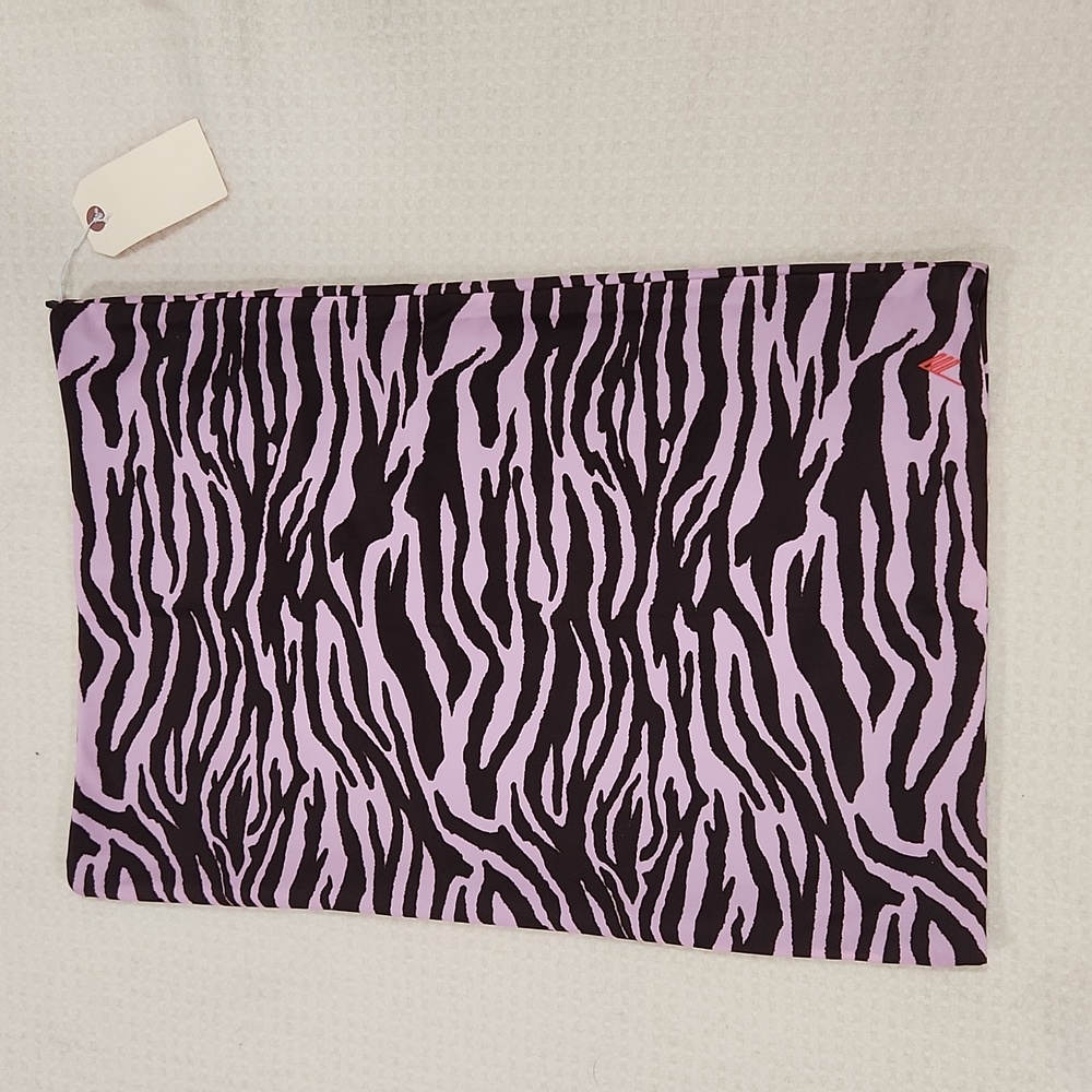 The Attico Brown and Purple Zebra Print Midi Skirt
